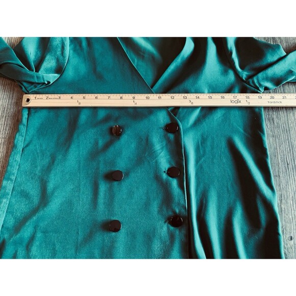Lulus Green Double Breasted V Neck Office Career Blazer Blouse Women’s Medium - Picture 4 of 7